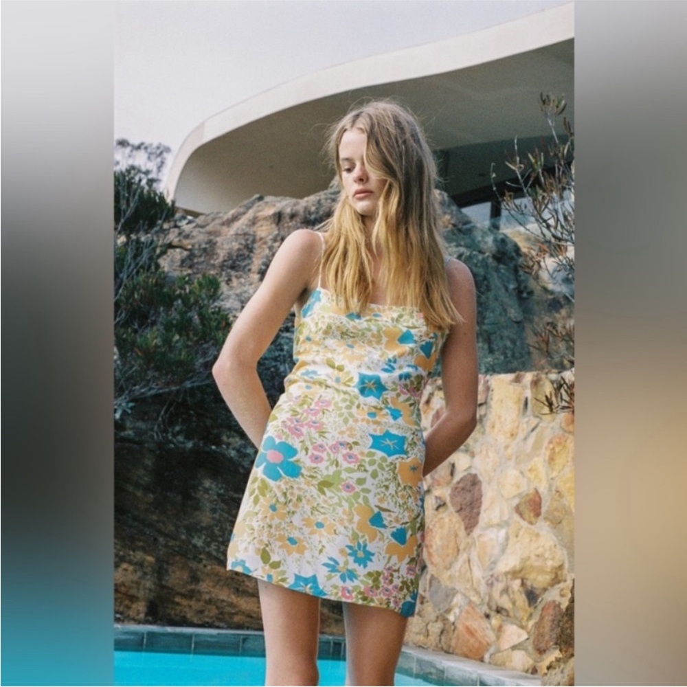 With Jean Jane Multi Colored Floral Mini Dress